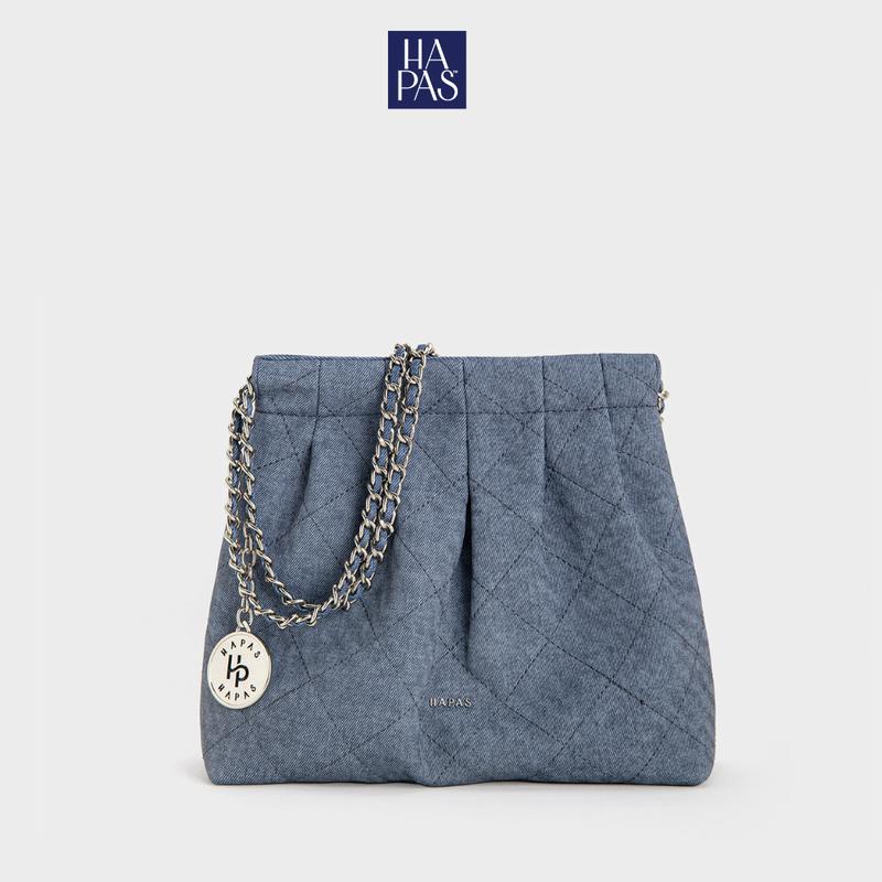 Túi Xách Nữ HAPAS Quai Đôi Tag Tròn Đeo Vai Sang Trọng Chính Hãng Size 24 - TDV24015 Bag Lady Chain