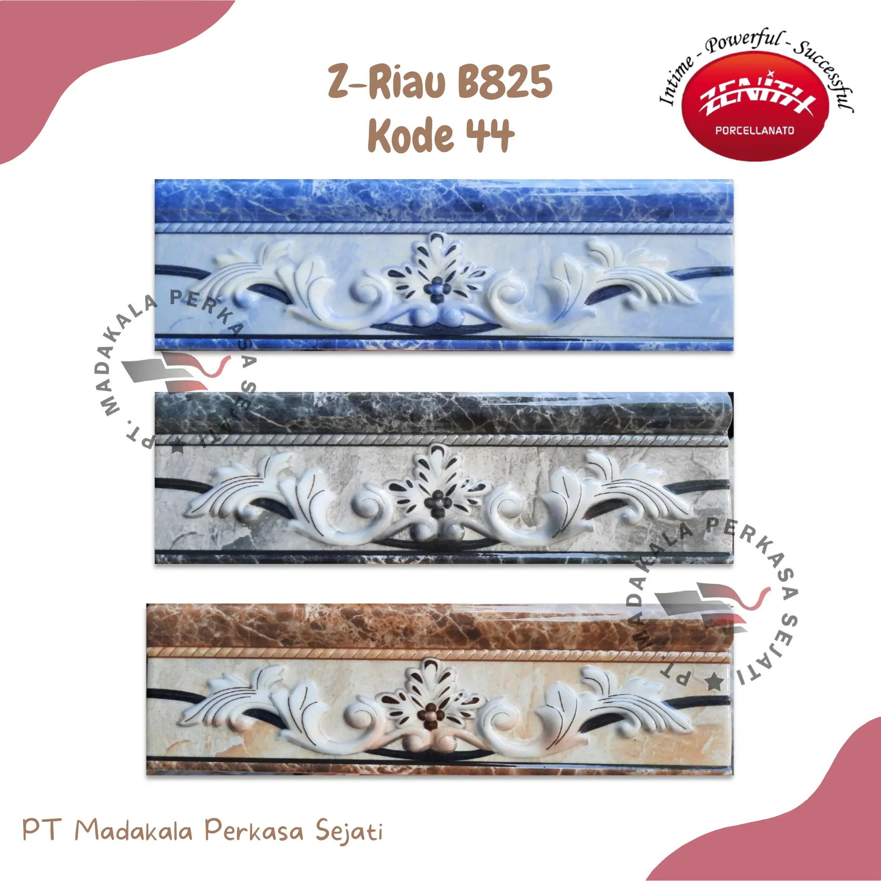 Keramik Dinding List Moulding Ukuran 8x25cm (Z-Riau B825/44)
