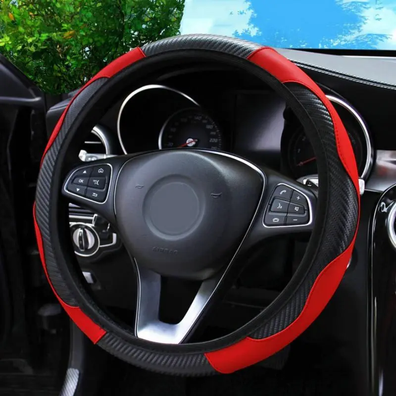 Car Steering Wheel Cover without Inner Ring, Multipurpose PU Leather Steering Wheel Protector, Universal Non-slip Car Steering Wheel Cover, Car Accessories, Automotive, Vehicle, Interior