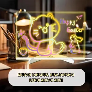 LED Glow-in-the-Dark Kids Drawing Board – DIY Acrylic Transparent Writing & Message Board for Learning, Art, Creative Play, Crafts, Homework, Fun Activities, Interactive Drawing, Home Classroom, Store Display, Perfect Gift for Children and Teens