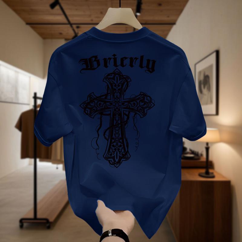 Product Introduction of American Freestyle Cross T-Shirt Men's Short Sleeves Trend Loose Plus Size Couple Oversize Top Unisex 18