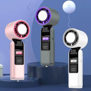 Handheld Turbo Fan Foldable Personal Fan, 5 Gear Wind Mini Air Cooler Fan Rechargeable Handheld Fan with Air Turbo Tech Cooling High Speed Multifunctional Fan Portable Fan for Outdoor Activities, Travel/Indoor/Makeup/Working, Wearable Cooling Fan