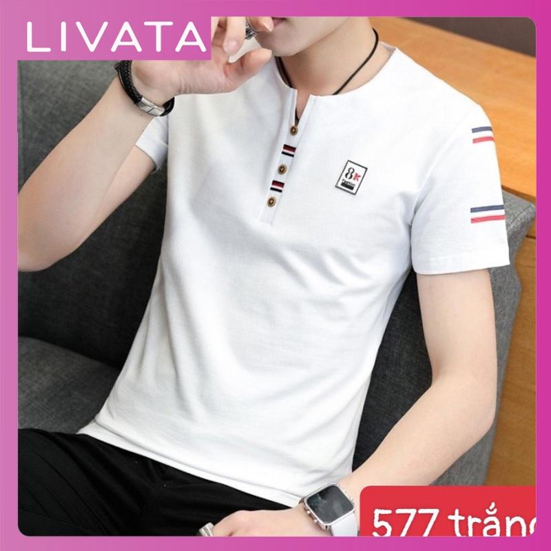 Áo thun nam tay ngắn cổ tròn dáng ôm body LIVATA NA577 2
