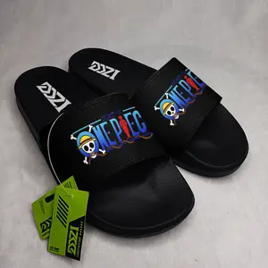 Sandal Selop Wanita / Pria Onepiece ringan dan nyaman shoes sendal karet Hitam slip-on smile