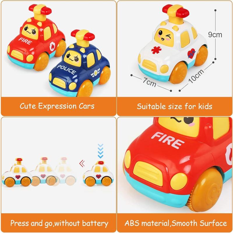 LEADSTAR Baby Toy Cars,Cartoon Wind up Cars for 1 Year Old Boy Gifts Press and Go Toddler Toy Cars for Toddlers 1-3 Baby Toys 12-18 Months Gifts for 1 2 3 Year Old Boys Girls 4