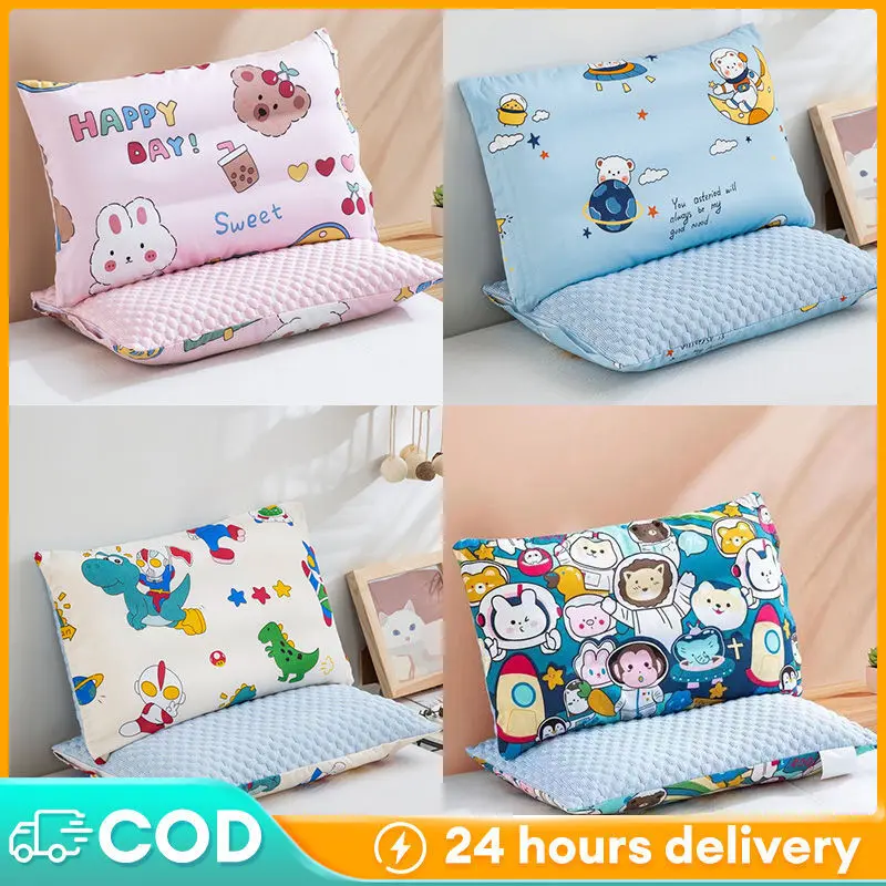 Bantal Children Pillow Cervical Spine Bean Cotton Pillow Skin Friendly And Soft Fit Baby Cool Fabric Children's Pillow