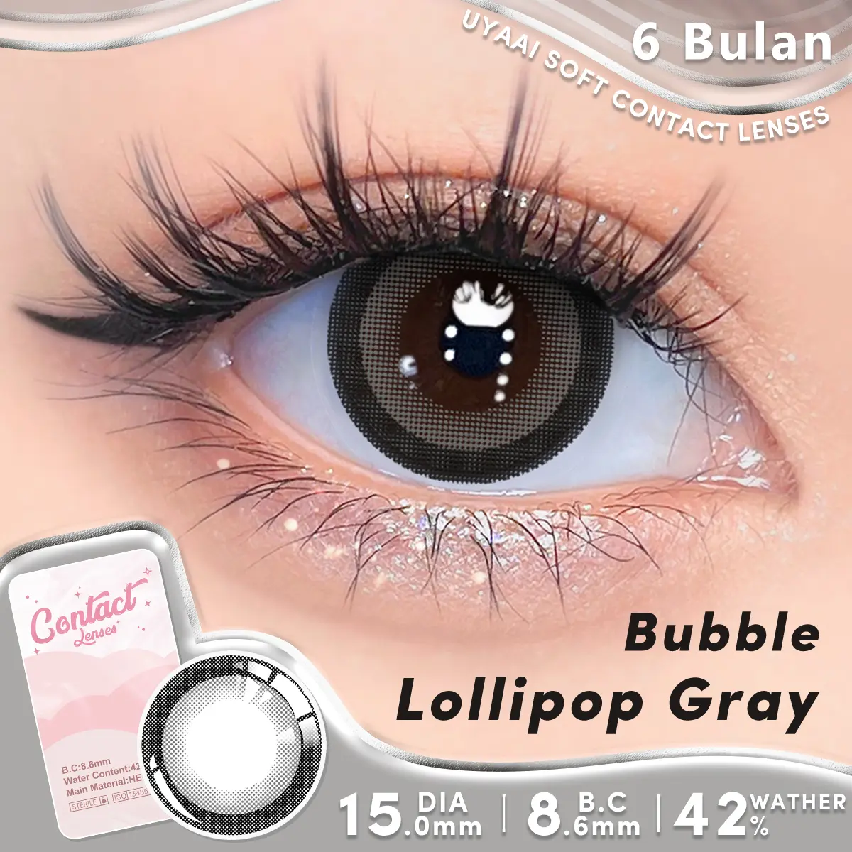 Bubble Lollipop Gray 15.0mm