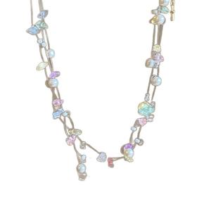 สิทธิพิเศษ เค้นคอ Dopamine, หินหลากสี, เครื่องประดับ，อเนกประสงค์,โซ่กระดูกไหปลาร้าประณีต,ของขวัญสำหรับเธอ，หวนประดับพลอยนพเก้า，มี3สี มีพลอยสีด้านใน，ของขวัญสร้างสรรค์，ทันสมัย และสง่างาม