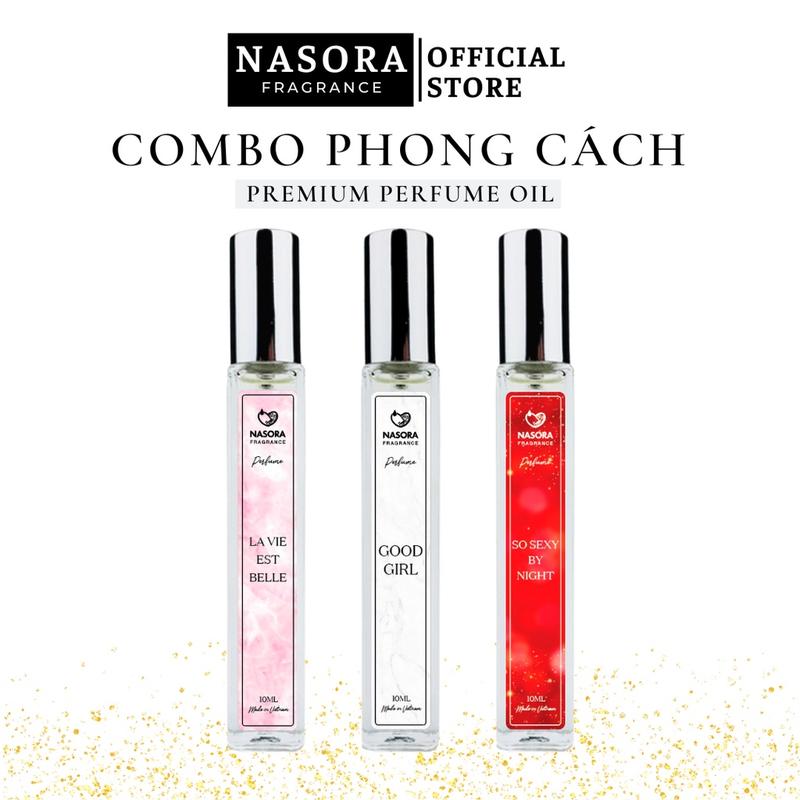   COMBO PHONG CÁCH  Tinh Dầu Nước Hoa Nữ Nasora Premium Hương Thơm Quyến Rũ Nữ Tính Gợi Cảm Phong Cách Dạng Xịt 10ml Cosmetic Xịt Thơm 