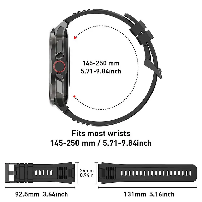Silicone/Stainless Steel Watch Band Compatible With V69/NX8, 1 Set Quick Release Replacement Watch Band for Men, Smart Watch Accessories 1