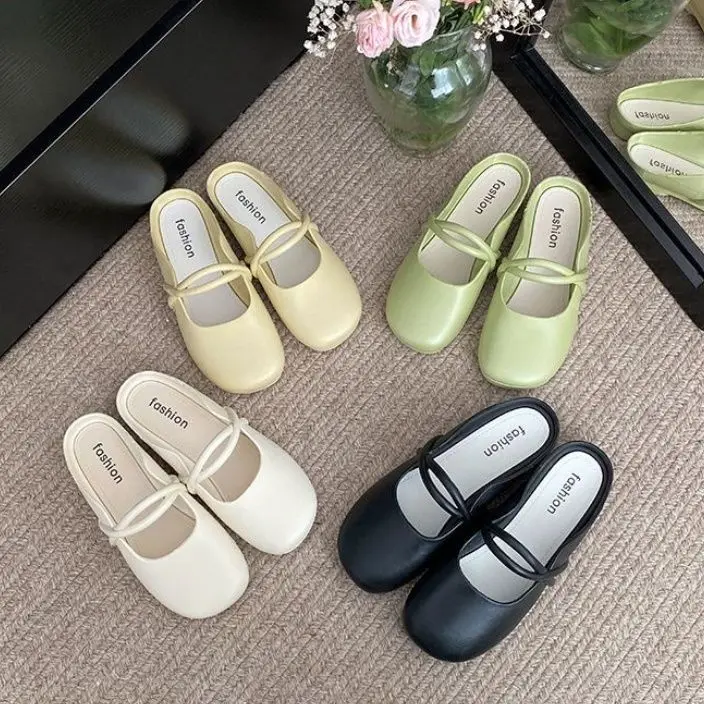 Sục Nửa Bít Mũi Siêu Nhẹ, Thiết Kế Nhẹ Thoải Mái, Dành Cho Nữ, Thời Trang, Phong Cách Ngọt Ngào Khoét Lỗ, Giày Lười Ngoài Trời Thường Ngày Hàng Mới Về