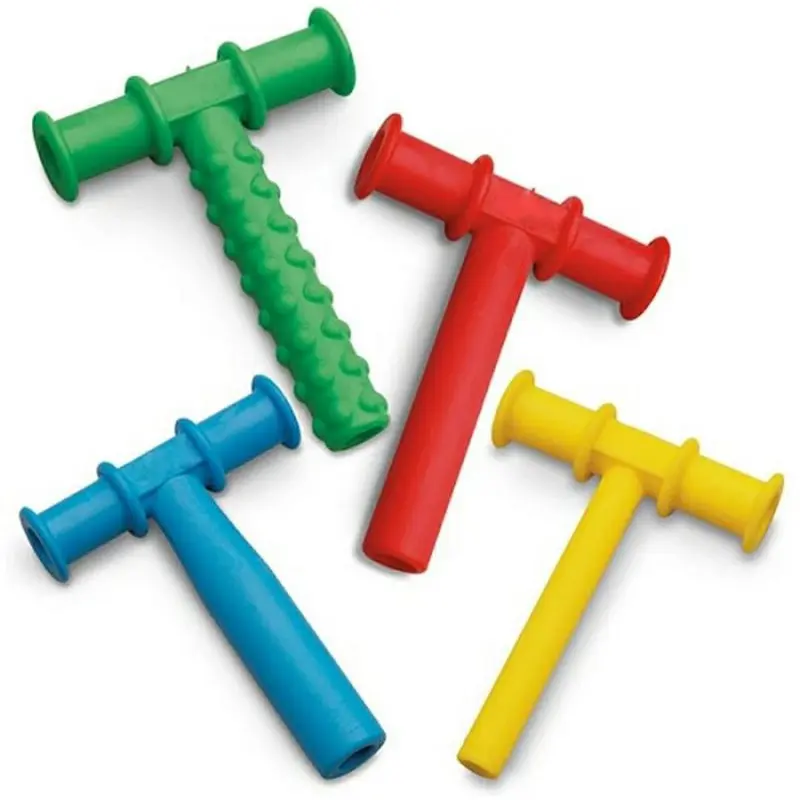 Teether speech delay bentuk huruf T alat terapi telat bicara anak autis bayi adhd oral sensorik stimulasi silikon mainan latihan kunyah oromotor baby sensori tekstur mpasi GTM tumbuh gigi peluit hiperaktif gigit wicara chewy tubes chewing tube 0