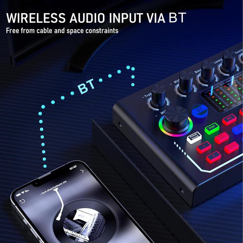 Professional Podcast Equipment Kit, Sound Card Kit, Microphone Kit, Live Broadcast Equipment for Music, Singing, Games, Live Broadcasting, Audio Interface 4