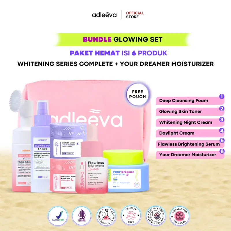 Adleeva Skincare Paket Complete + Moisturizer + Essence Bundle Set 1