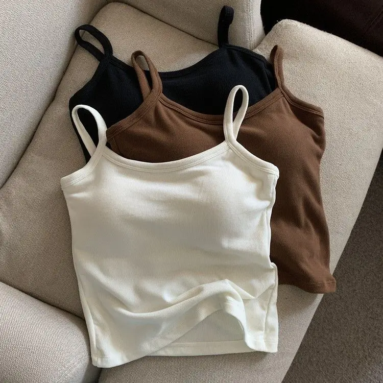 Áo Vest Hai Dây Lưng Làm Đẹp, Gợi Cảm Và Dễ Thương, Có Đệm Ngực, Thích Hợp Cho Bên Trong Và Mặc Ngoài Trời, Bó Sát, Thiết Kế Đẹp, Áo Không Tay Đế, Dành Cho Nữ, 30 Ngày Bán Chạy 2982 Miếng, Năm 2025