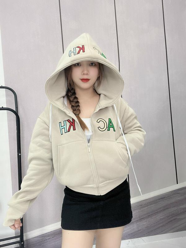 Áo Khoác Nỉ - Áo Khoác Nữ Form Lửng 4 Túi Nón To Tay Xỏ Ngón SUSUSHOP full size Dưới 70kg Top Hoodie Zíp mã FL11- FL15. Women Có Túi