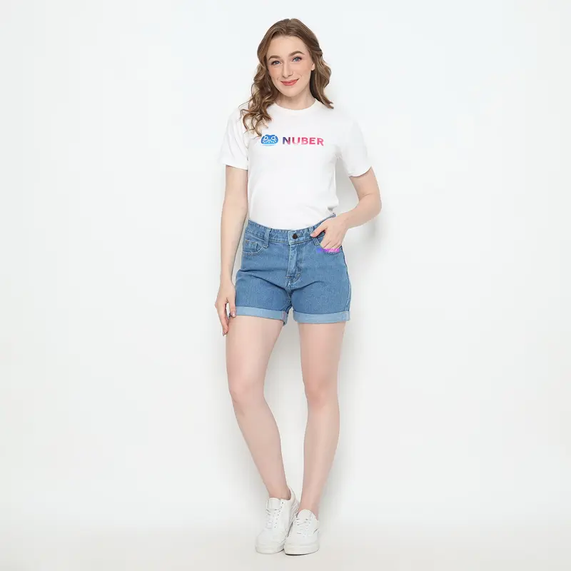 Nuber Hotpants Celana Pendek Wanita Jeans Blue Zinnia Biru 3