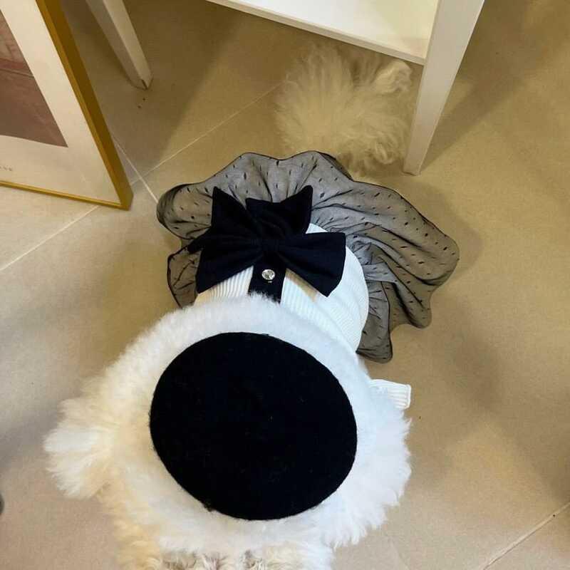 Product Introduction of Cute Bow Black White Lady Skirt Pet Cat Dog Clothes 7