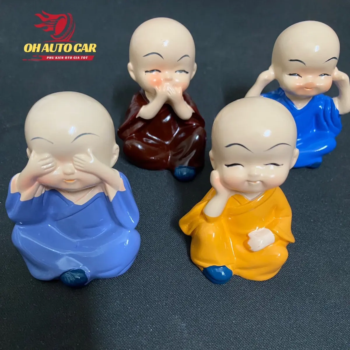 Tượng 4 chú tiểu trang trí không nói không nghe không thấy không nhìn  - Decor