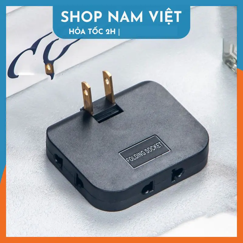 Ổ Cắm Điện Mở Rộng Xoay 180 Độ Chia Từ 1 Ra 3 Chấu Cắm 2