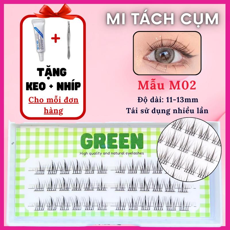 Mi giả cụm 3 hàng tái sử dụng nhiều lần Thuỷ Mi (quà tặng 1 set keo + nhíp cho 1 đơn hàng)