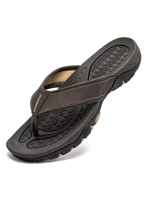 Men's Casual Breathable Flip Flops, 1 Pair Trendy Open Toe Slippers, Fashionable Slippers for Indoor & Outdoor Wear 4