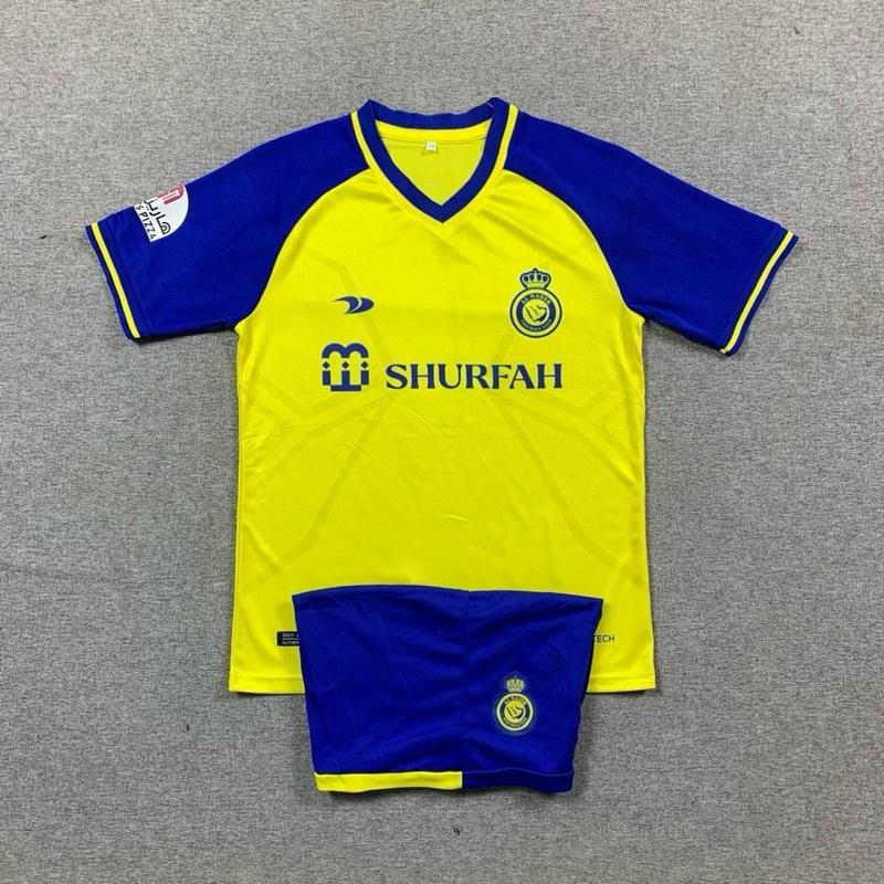 Áo bóng đá trẻ em mẫu Al nassr Vàng ronaldo chất thun lạnh mềm mịn thoáng mát phù hợp cho bé - Kids Sport Top
