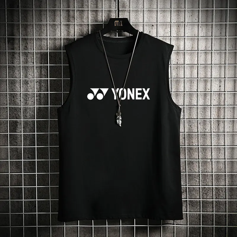 Áo Ba Lỗ Tập Thể Hình Cơ Bắp Không Tay Cho Nam, YONEX, Áo In Hình Mùa Hè, Thấm Hút Ẩm, Chống Mồ Hôi, Áo Vest Tập Luyện Thể Dục Sport Top