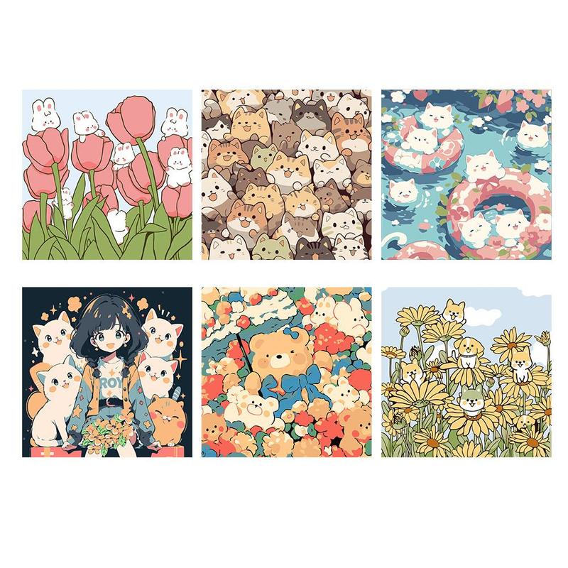 Product Introduction of Cartoon Tulip Animal Oil Painting Toy DIY Handmade Flower Coloring Painting 27