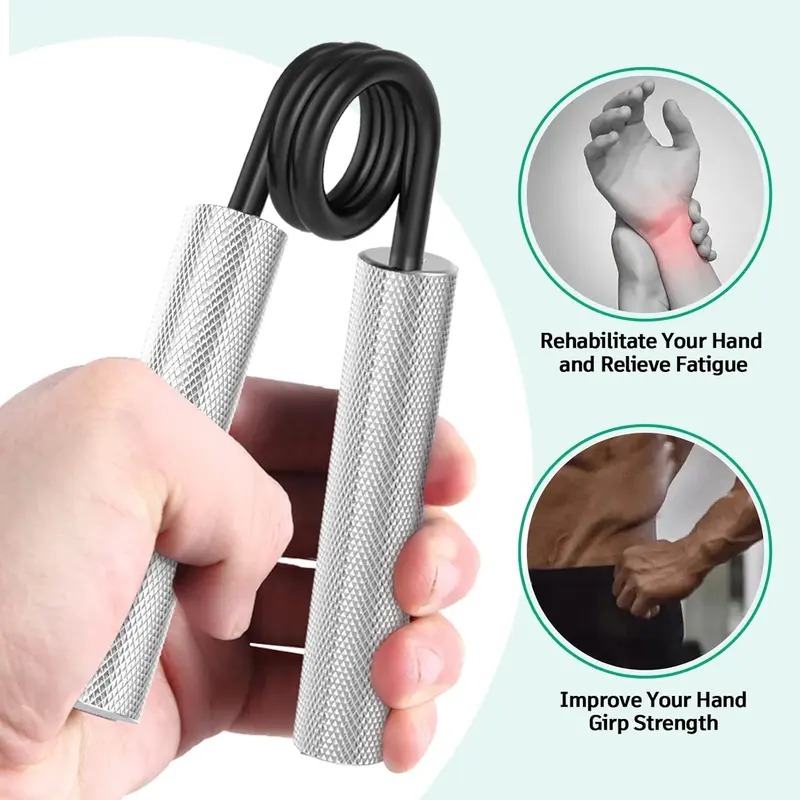 50LB-150LB Metallic Hand Grip Strengthener Set, 3 Counts/set Non-slip Heavy Grip Strength Trainer, Home Gym Hand Strength Training Tool 3