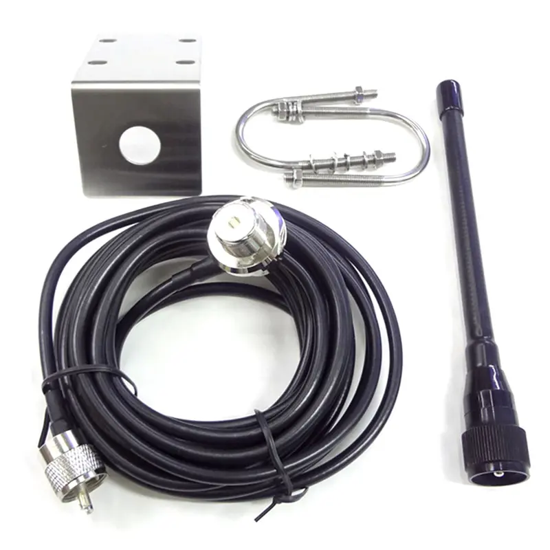 VHF Marine Antenna 156-163Mhz Rubber Waterproof Mast Aerial with 5M RG-58 Cable for Boat Sailboat YachtSG