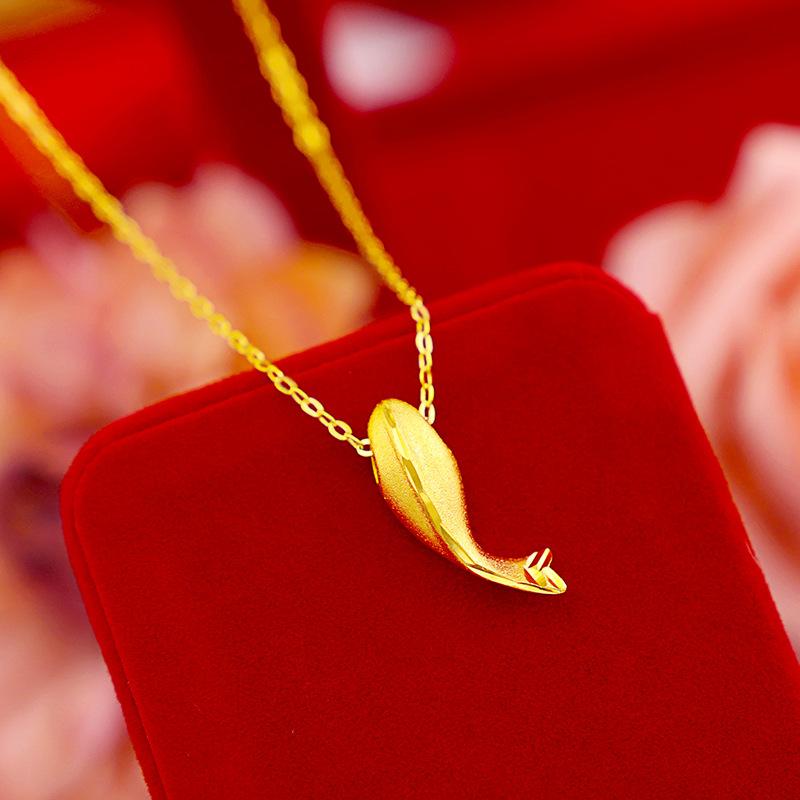 Product Introduction of Korean and Japanese Fashion Style Imitation Gold Small Dolphin Necklace Clavicle Chain Wholesale Women's Gold-Plated Dolphin Small Fish Clavicle Necklace 43