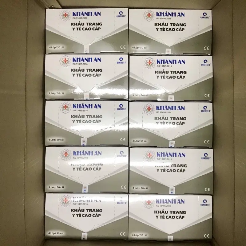 Hộp 50 cái khẩu trang y tế khang khuẩn Khánh An dày 4 lớp 6