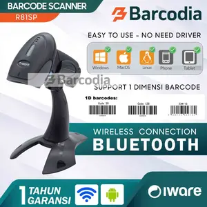 Wireless Bluetooth 1D Laser Barcode Scanner IWARE R81SP (Android,IOS) - BARCODE SCANNER BLUETOOTH