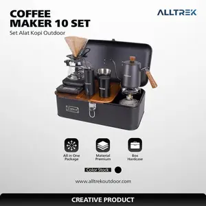 ALLTREK Coffee Maker 10 Set Outdoor Hand Brew Metal Box