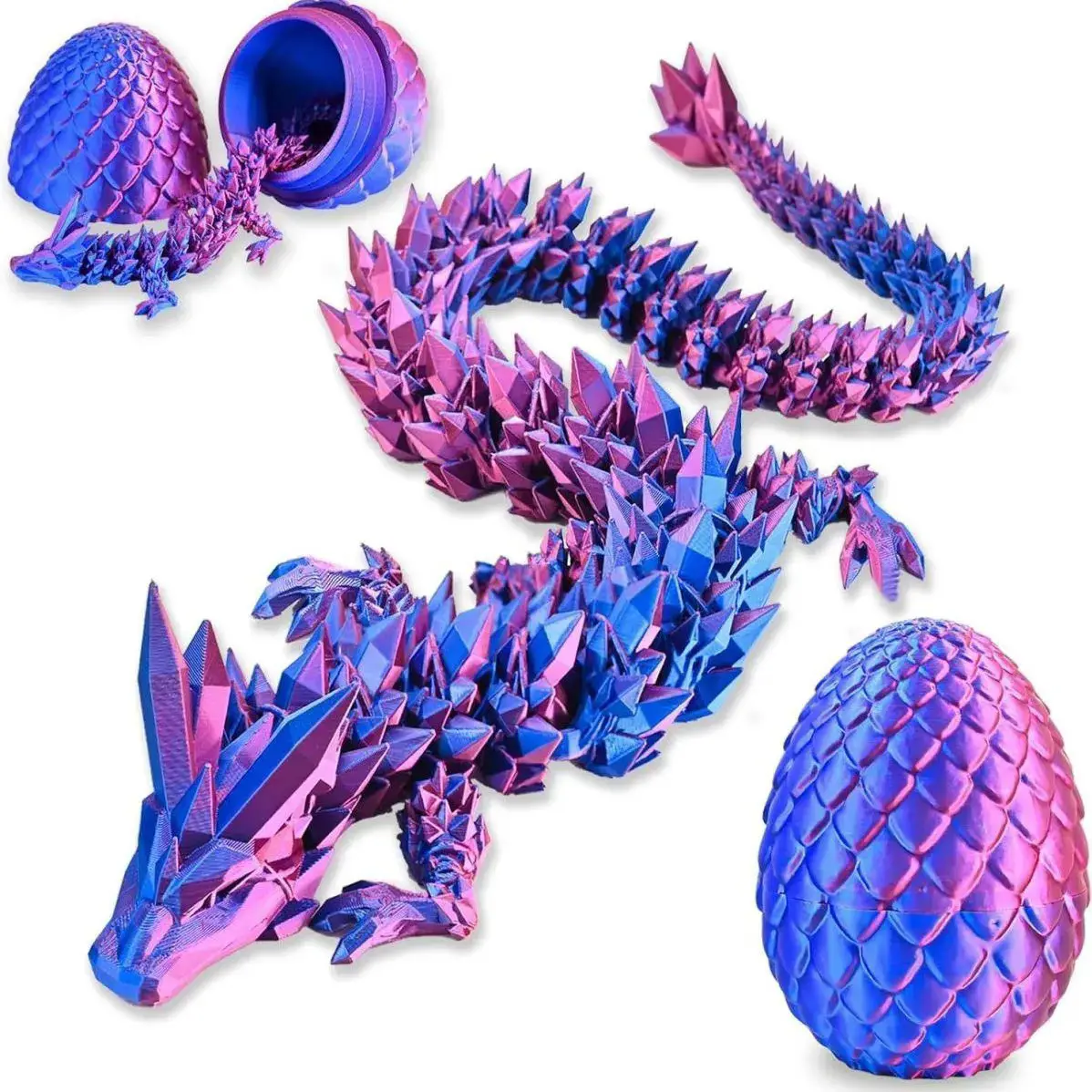 Rồng Pha Lê, In 3D, Đồ Chơi Trẻ Em, Bán Chạy, Có Khớp Nối Có Thể Di Chuyển, Bộ Trứng, Rồng Đá Quý, Rồng Nhỏ