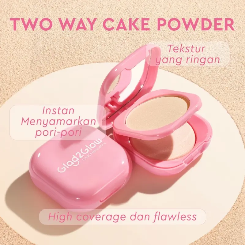 Glad2Glow Perfect Blurring Powder Foundation two way cake Bedak 3