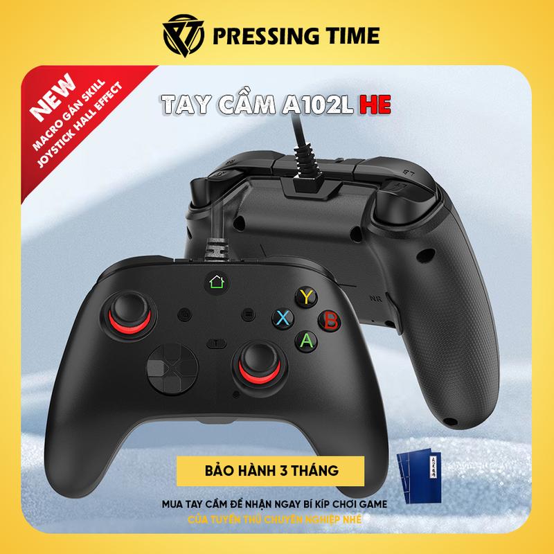 Tay cầm chơi game A102L HE _ Cần Joystick Hall Effect chống trôi, 2 nút Macro gán skill, có đây kết nối dài 2,2m - Pressing Time