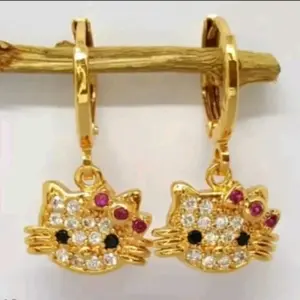 Anting anak titanium anti karat motif hello Kitty Costume Fashion Fashion
