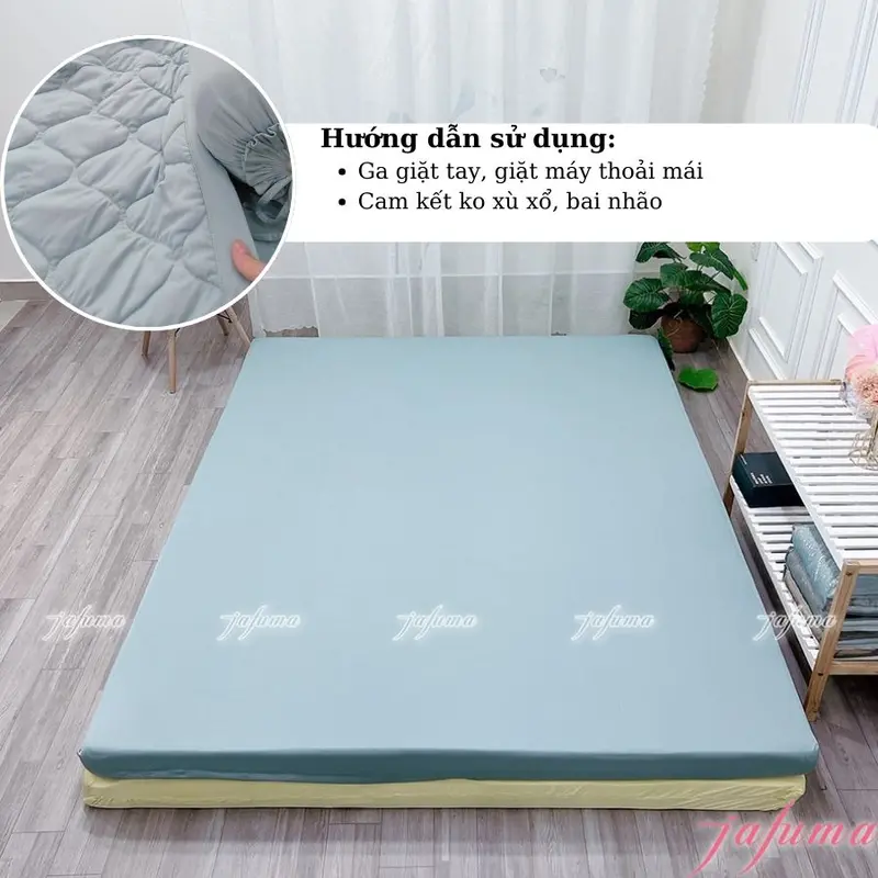 Áo bọc nệm topper 2 mặt có khóa kéo, Vỏ Bao Nệm Jafuma Cotton Poly và Thun Lạnh Ý | Nệm 3-10cm, ga giường thun lạnh 2