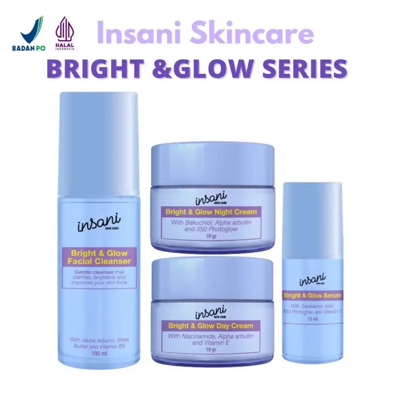 INSANI SKINCARE PAKET BRIGHT & GLOW BPOM / FORTE KLINIK APOTEKER Mencerahkan Melembutkan kulit 0