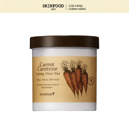 [In4] Toner pad Skinfood 60 miếng Bông Dưỡng Cấp Ẩm Chiết Xuất Cà Rốt Làm Dịu Mát Làn Da Carrot Carotene Calming Water Pad 250g 4