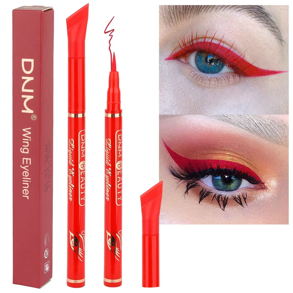 Bút Kẻ Mắt Dạng Lỏng Lì 12 Màu, Trang Điểm, Không Thấm Nước, Nhanh Khô, Mịn, Siêu Mỏng, Màu Đỏ Và Nâu, Bút Kẻ Mắt, Có Đầu Cánh, Mỹ Phẩm