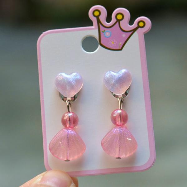 Product Introduction of Ear Clip No Pierced Student Cute Shell Jelly Love Decorative Earrings Little Girl Girl Ear Rings 12