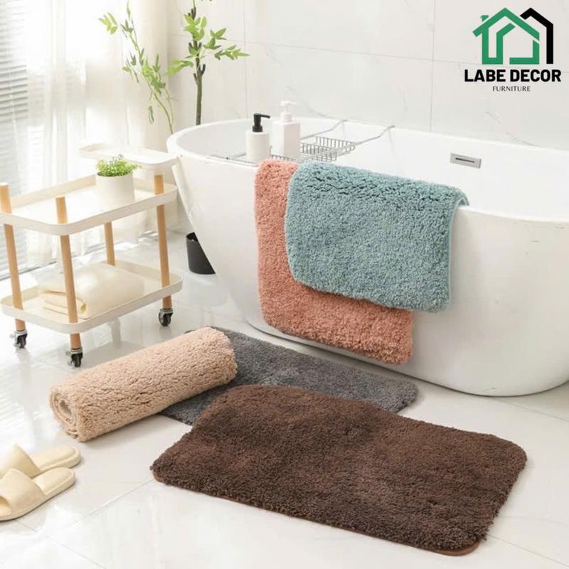 Thảm Lau Chân Lông Cừu Siêu Hút Nước Dày 2cm - Đế cao su bám sàn 40x60cm