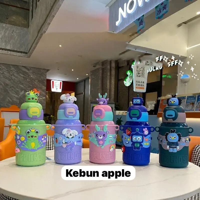 Botol Minum Anak Motif Karakter / Botol Minum Lucu UK 450ml BPA FREE Bahan TRITAN FREE STIKER 2D % 3D