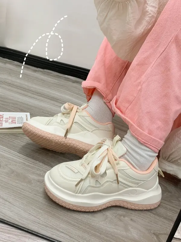 Giày thể thao nữ SUMO đế cao 5p màu Trắng _GIÀY UMI Mũi tròn 6