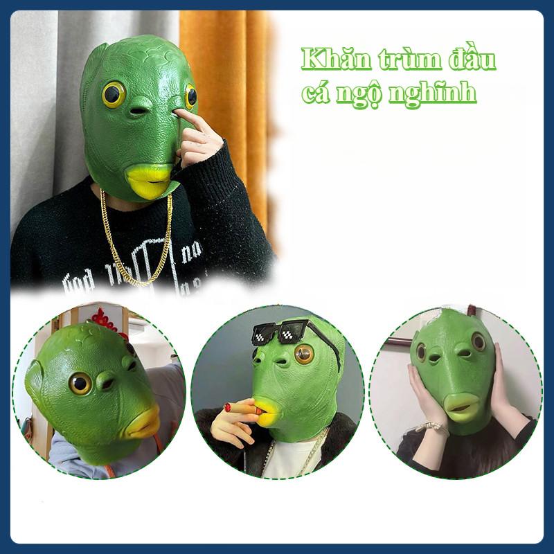 Mặt nạ ếch xanh Silicon ,Mặt Nạ Cá da xanh,hài hước và thú vị,Thích hợp cho Halloween, các bữa tiệc và hơn thế nữa