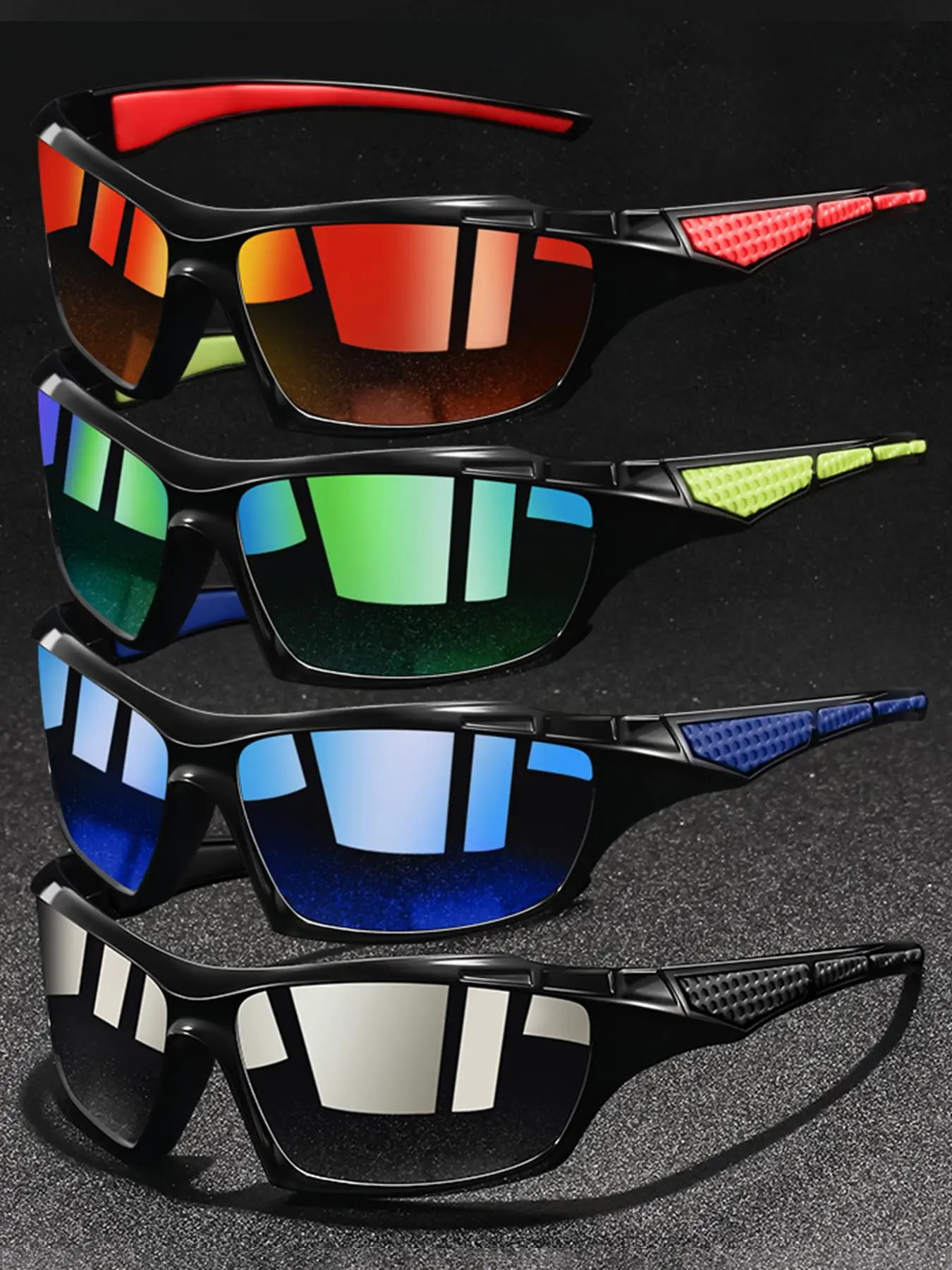 Unisex Sporty Sunglasses, Trendy Casual Sunglasses for Travel Use, Fashion Accessories for Outdoor Activities