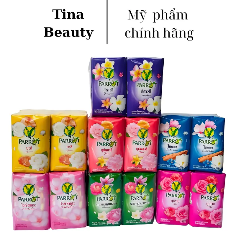 [Date 2028] Xà Phòng Con Vẹt Thái Lan Xà Bông Tắm Parrot (55g x 6 Cục Soap Đủ Màu) 0